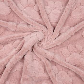 Wellnessfleece mit Tierpfoten Rosa